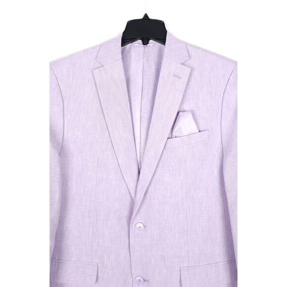 Bar III Men's Slim-Fit 100% Linen 2-Piece Suit Lavender 40R 32x34 NWT - Picture 5 of 13